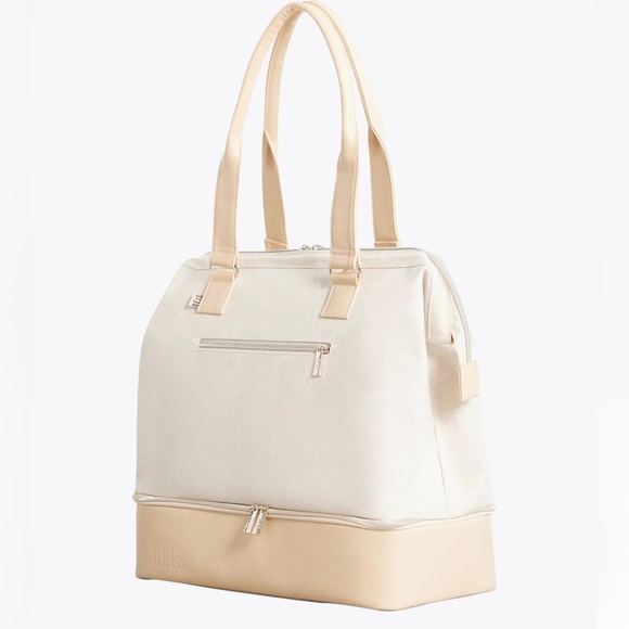 NWT BEIS Mini Weekender in Beige - Picture 2 of 7